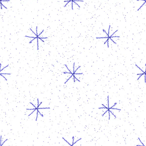 Kézzel rajzolt kék hópehely Karácsony zökkenőmentes Patt — Stock Fotó