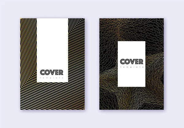 Conjunto de modelos de design de capa de Hipster. Ouro abstrato l —  Vetores de Stock