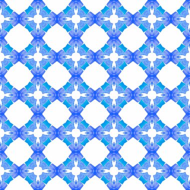 Döşemeli suluboya arka plan. Mavi güçlü boho 