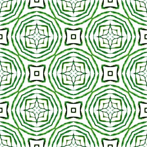 Chevron watercolor pattern. Green graceful boho — Stock Photo, Image