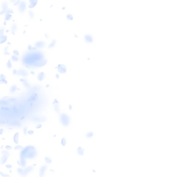 Pétales de fleurs bleu clair tombant. Impressionnant — Image vectorielle