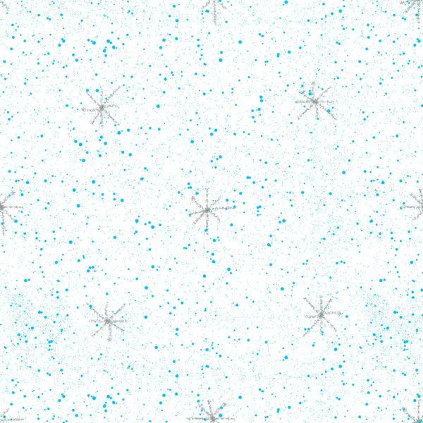 Copos de nieve grises dibujados a mano Christmas Seamless Patt —  Fotos de Stock