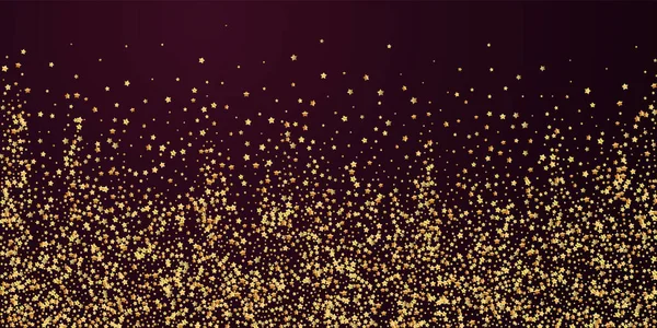 Zlaté hvězdy, luxusní třpytivé konfety. Rozptýlený sm — Stockový vektor