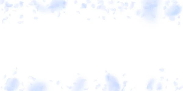 Lichtblauwe bloemblaadjes vallen naar beneden. Fetching ro — Stockvector