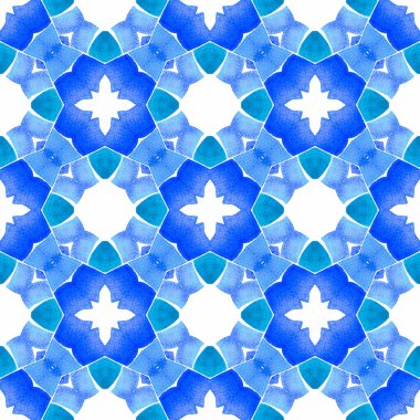 Mozaik kusursuz desen. Mavi dramatik boho şıklığı