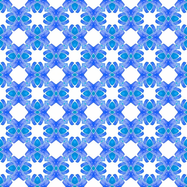 Exotisch naadloos patroon. Blauwe betoverende boho — Stockfoto