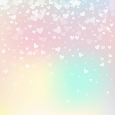 Beyaz kalp konfetileri sever. Sevgililer Günü Gradie