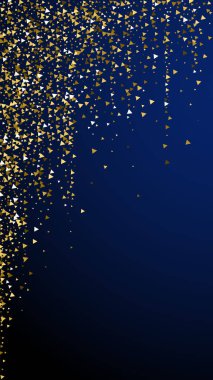 Altın üçgenler, ışıl ışıl konfeti. Scattere