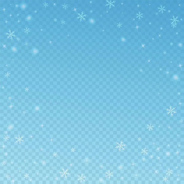 Sparse incandescente neve sfondo di Natale. Sottile f — Vettoriale Stock