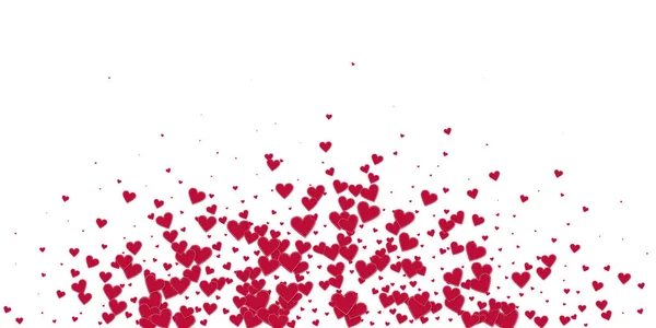 Rode hart liefde confettis. Valentijnsdag explosie — Stockvector