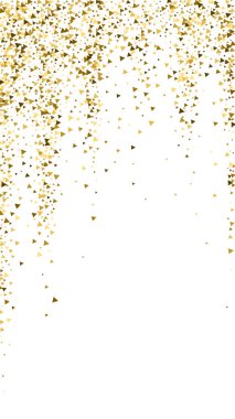 Altın üçgenler, ışıl ışıl konfeti. Scattere