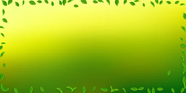 Падающие зеленые листья. Свежий чай хаотические листья летать — стоковый вектор