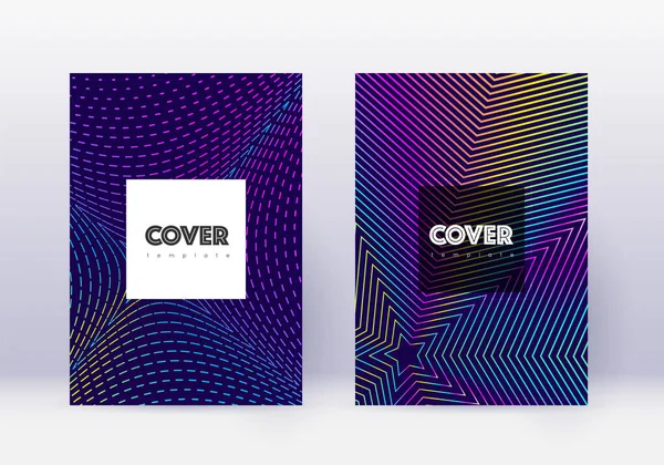 Hipster cover ontwerp template set. Regenboog abstrac — Stockvector