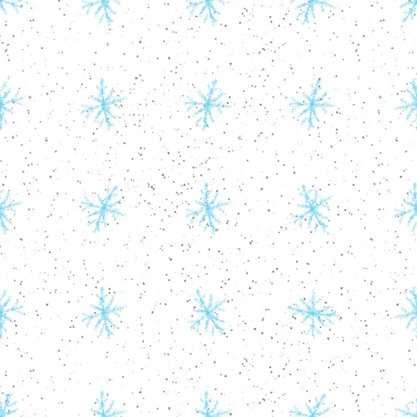 Mão desenhado azul flocos de neve Natal sem costura Patt — Fotografia de Stock