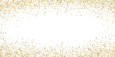 Altın yıldızlı, ışıl ışıl konfeti. Dağınık zm
