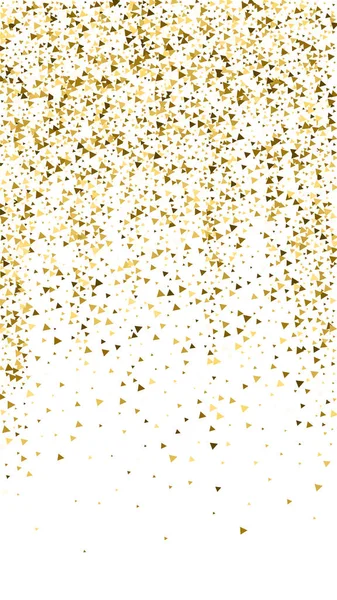 Gold triangles luxury sparkling confetti. Scattere — Stock Vector