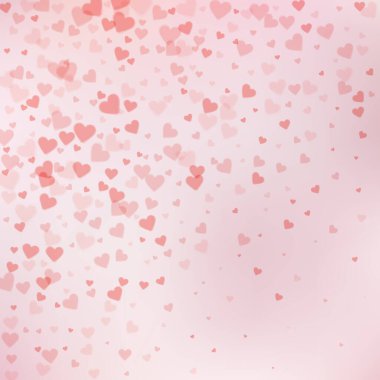 Kırmızı kalp konfetileri sever. Sevgililer Günü Gradyanı