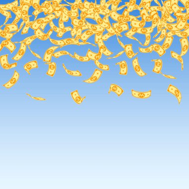 Korece notlar düşüyor. Mavi üzerine küçük WON faturaları