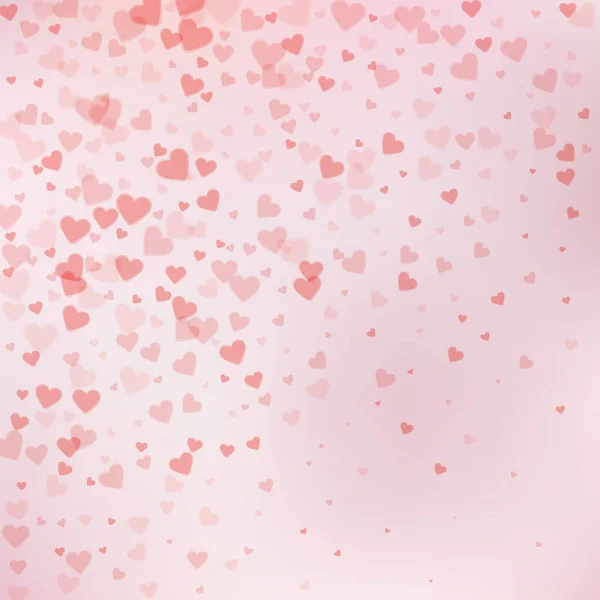 El corazón rojo ama los confettis. Gradiente del día de San Valentín — Vector de stock