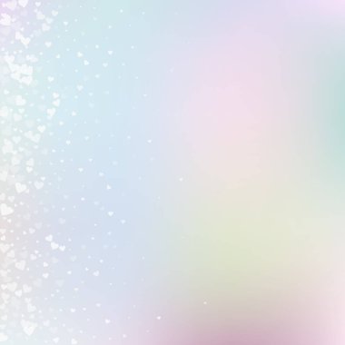 Beyaz kalp konfetileri sever. Sevgililer Günü Gradie