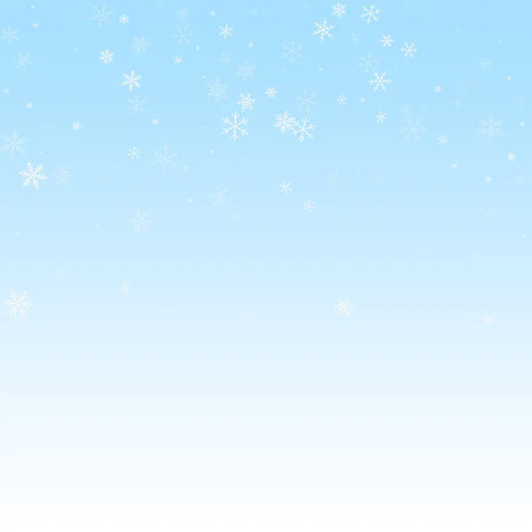 Sparse snowfall Christmas background. Subtle flyin — Stock Vector