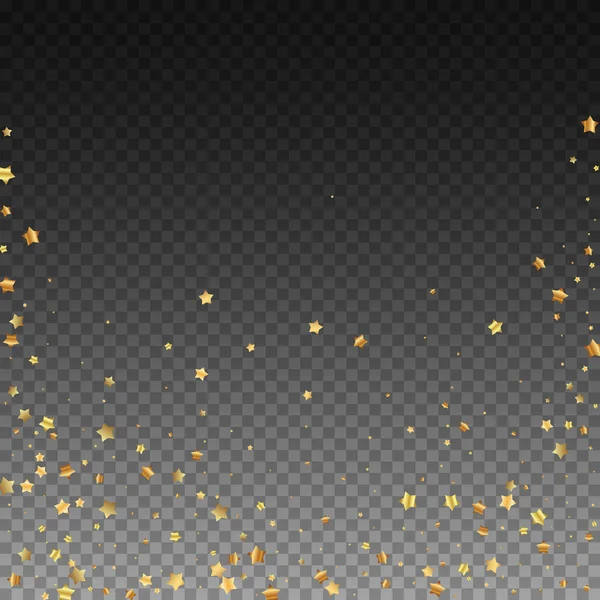 Estrellas de oro de lujo al azar confeti espumoso. Scatt. — Vector de stock