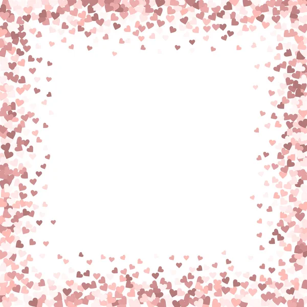 Corazón Rosado Amor Confettis Marco San Valentín Fondo Moderno Corazones — Vector de stock