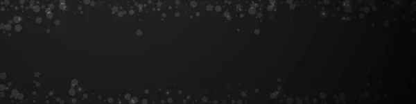 Волшебные Звезды Скудные Рождественские Фон Тонкие Летящие Снежинки Звезды Черном — стоковый вектор