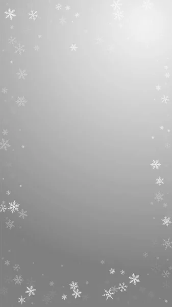 크리스마스의 배경에는 날으는 눈송이와 별들이 겨울에 는은으로된 눈송이가 층층을 있습니다 — 스톡 벡터