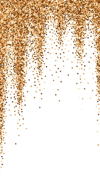 レッドラウンドゴールドの輝き高級スパークリングコンフェッティ 白い背景に小さな金粒子を散乱 著名なお祝いのオーバーレイテンプレート 磁気ベクトル背景 — ストックベクタ
