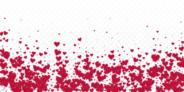 Cuore Rosso Adora Confetti San Valentino Caduta Pioggia Sfondo Straordinario — Vettoriale Stock