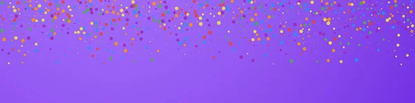 Confeitaria Artística Festiva Estrelas Celebração Confete Colorido Sobre Fundo Violeta — Vetor de Stock