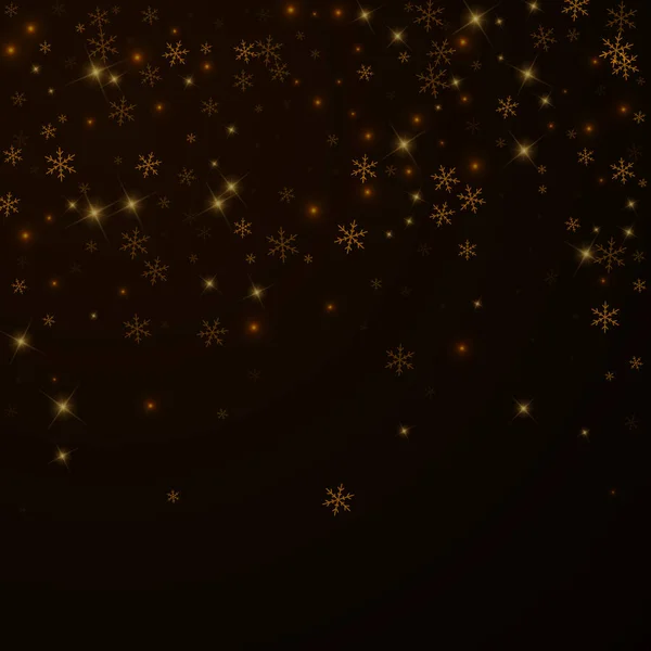Karge Sternenklare Weihnachtsdekoration Weihnachtsbeleuchtung Bokeh Schneeflocken Sterne Auf Nächtlichem Hintergrund — Stockvektor