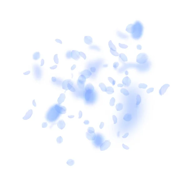 Pétales Fleurs Bleu Foncé Tombant Explosion Fleurs Romantiques Flying Pétale — Image vectorielle
