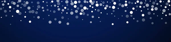 Bílé Tečky Vánoční Pozadí Jemné Létající Sněhové Vločky Hvězdy Tmavomodrém — Stockový vektor