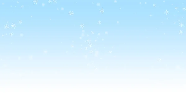 Řídce Zářící Sníh Vánoční Pozadí Jemné Létající Sněhové Vločky Hvězdy — Stockový vektor