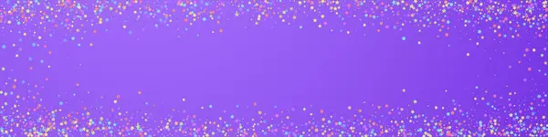 Festlig Populär Konfetti Feststjärnor Färgglada Stjärnor Små Violett Bakgrund Tilltalande — Stock vektor