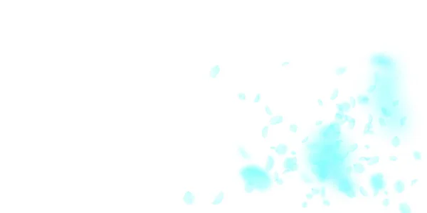 Pétales Fleurs Turquoise Tombant Magnifique Explosion Fleurs Romantiques Pétale Volante — Image vectorielle