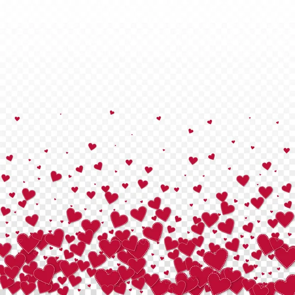 Coração Vermelho Amor Confettis Dia Dos Namorados Gradiente Fundo Fino — Vetor de Stock