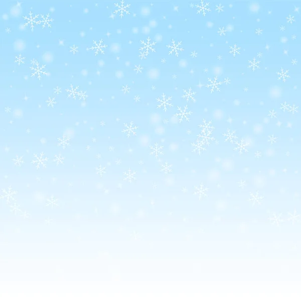 Sparse Λαμπερό Χιόνι Χριστούγεννα Φόντο Λεπτές Νιφάδες Χιονιού Και Αστέρια — Διανυσματικό Αρχείο