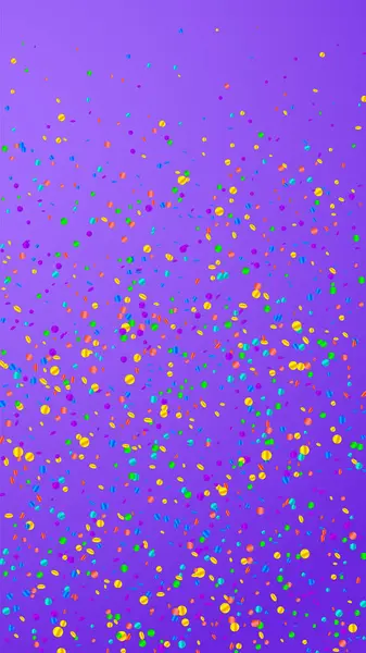 Festliches Konfetti Feierstars Helles Konfetti Auf Violettem Hintergrund Anmutige Festliche — Stockvektor