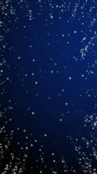 Hermoso Fondo Navidad Nevada Sutiles Copos Nieve Voladores Estrellas Sobre — Vector de stock