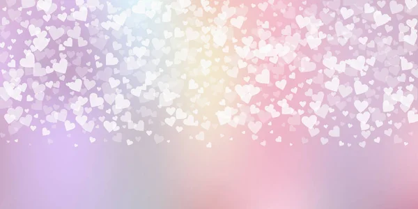 White Heart Love Confettis Valentine Day Gradient Modern Background Falling — Stock Vector