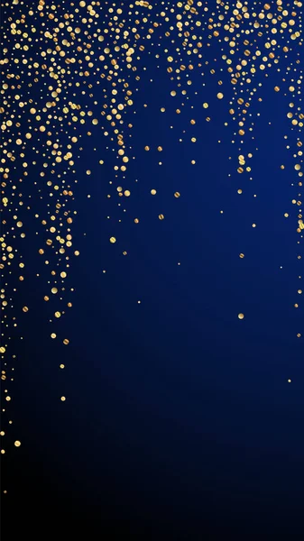 Confeti Festivo Lindo Estrellas Celebración Confiti Dorado Sobre Fondo Azul — Vector de stock