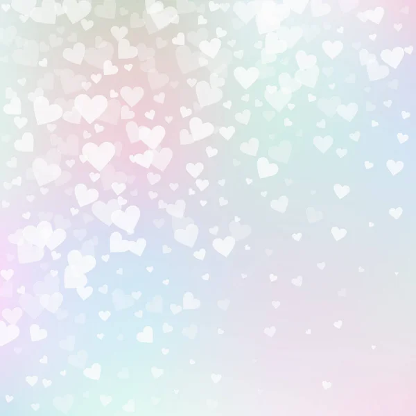 Corazón Blanco Ama Los Confettis Gradiente Del Día San Valentín — Vector de stock