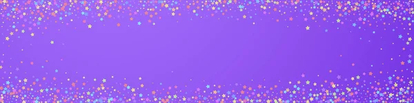 Bei Coriandoli Festivi Stelle Della Celebrazione Stelle Colorate Sfondo Viola — Vettoriale Stock
