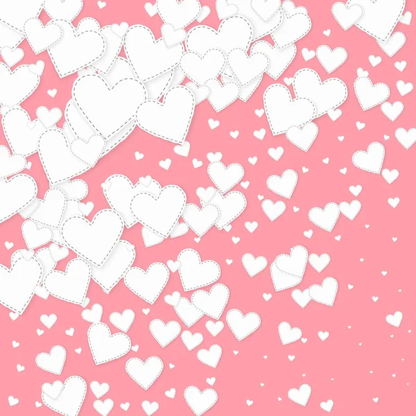 Cuore Bianco Ama Confetti Sfondo Artistico Gradiente San Valentino Coriandoli — Vettoriale Stock