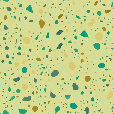 Terrazzo kusursuz desen. Khaki klasik döşeme dokusu. Doğal taşlardan, granitten, kuvarstan, mermerden ve betondan yapılmış nefes kesici bir arka plan. Sulu, dikişsiz terrazzo..
