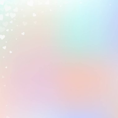 Beyaz kalp konfetileri sever. Sevgililer Günü 'nün ender bulunan geçmişi. Şeffaf kalp konfetileri yumuşak arka planda. Hassas vektör illüstrasyonu.