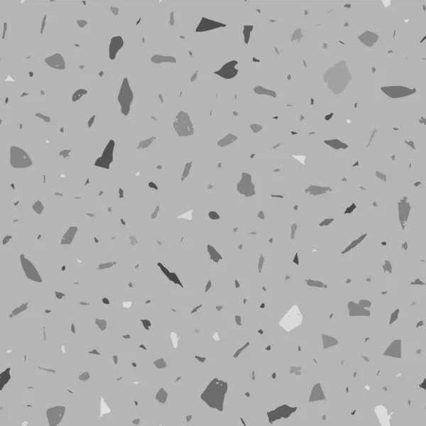 Terrazzo Seamless Pattern Black White Classic Flooring Texture Bold Background — Stock Vector